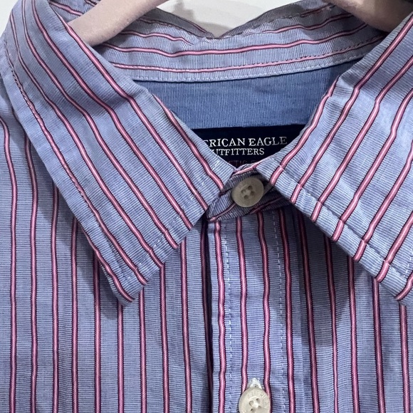 American Eagle Outfitters Purple Casual Button Down Shirt - Picture 6 of 9
